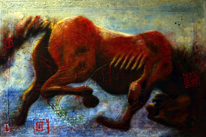 12 Hurted Horse (80x120) Acryl op doek
